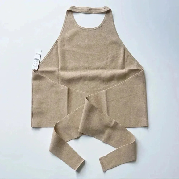 J.Crew Plus Size Tie back halter sweater tank in Heather Almond Size 3X NWT - Picture 6 of 9